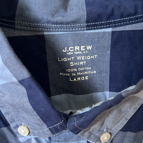 J.Crew men’s light-weight button up blue checkered shirt - Picture 2 of 3